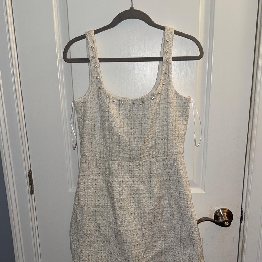 Francesca’s pearl trim mini dress